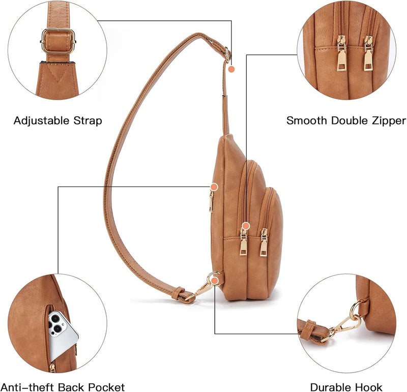 Telena Crossbody Bags for Women Leather Cross Body Sling Bag for Woman Travel - Image 4